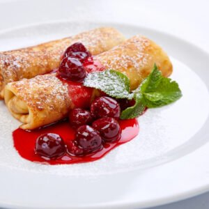 Sweet blinchik with cottage cheese filling