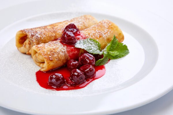 Sweet blinchik with cottage cheese filling
