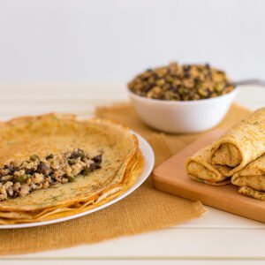Blinchik with chicken and mushroom filling